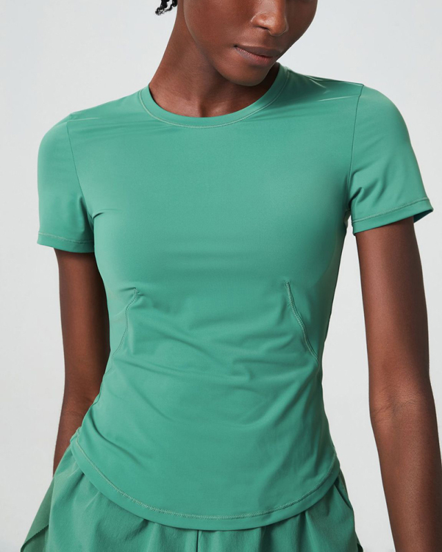 Women Short Sleeve O Neck Sports Fitness Quick Dry T-shirt S-XL
