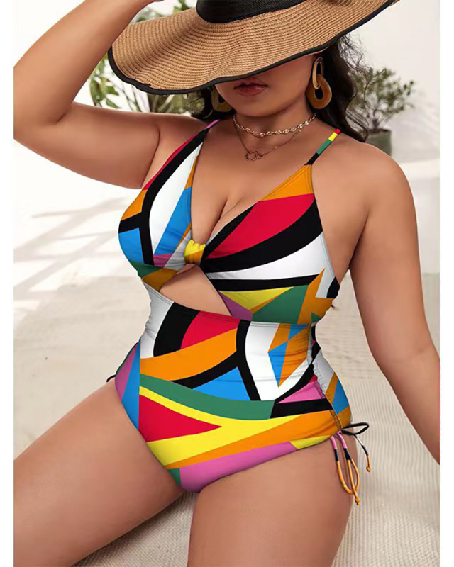 Plus Size Swimsuit Printed Plus Size Swimwear L-4XL