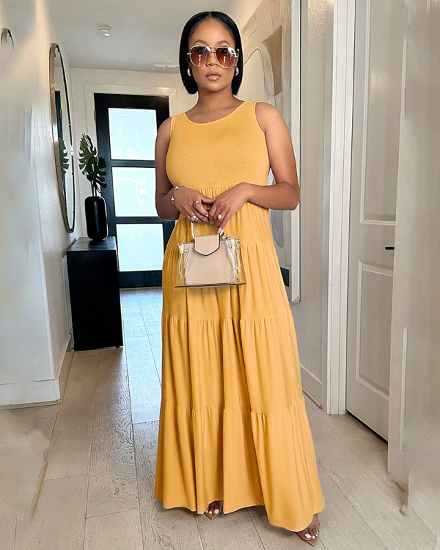 Sleeveless Women Long Casual Dress Hot Sale S-XXL