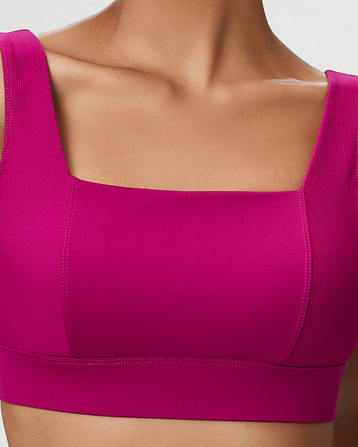 Women Adjustable Back Button Fixed Pad Yoga Bra S-XL