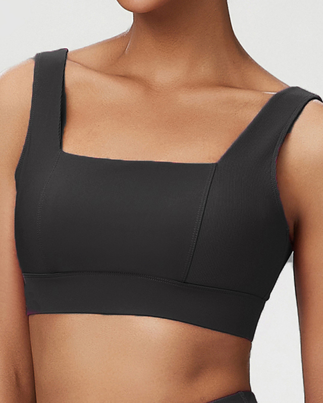Women Adjustable Back Button Fixed Pad Yoga Bra S-XL