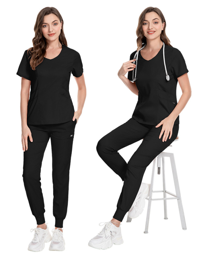 Surgical Set Short Sleeve V-neck Dental Nurse Uniform Pants Sets Two pieces Outfit XS-2XL