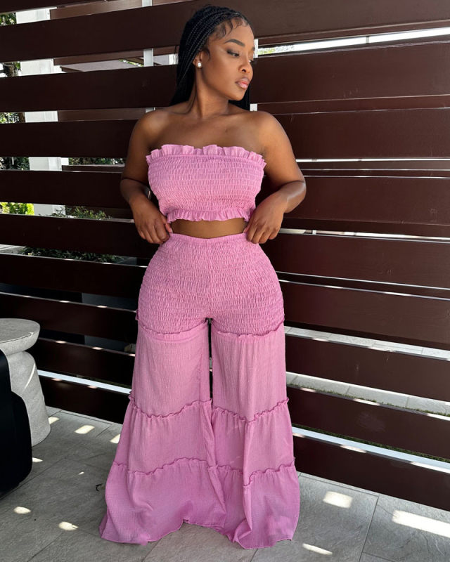 Women Leisure Hot Summer Two Piece Pant Set S-XL