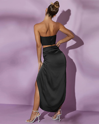 Women High Fashion Black Evening Party Dress S-XL