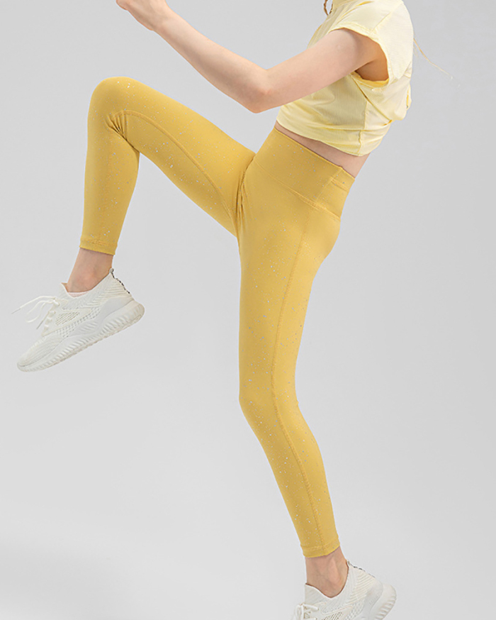 Popular Girl Shining Star Running Leggings Orange Yellow Apricot 120-150