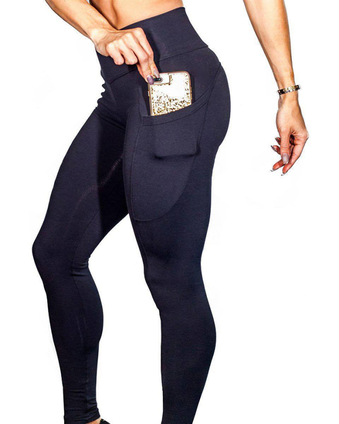 Wholesale Side Pocket Solid Color Sports Pants S-3XL