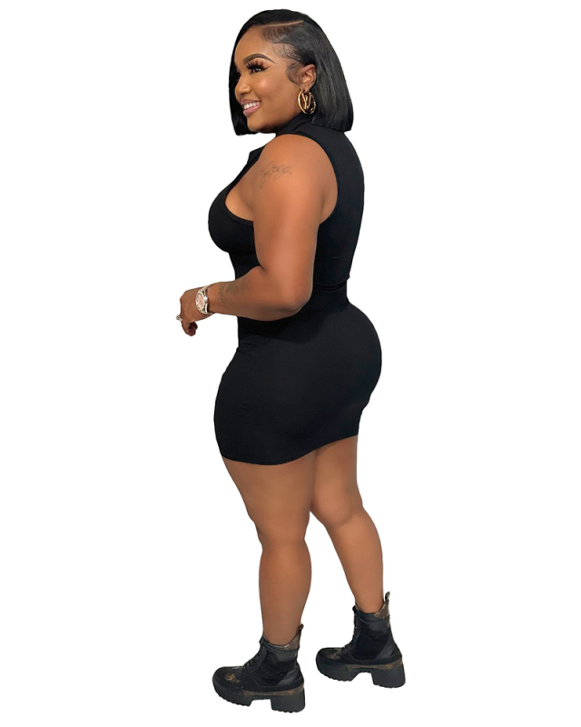 V-neck Sleeveless Women Short Mini Dress S-XXL