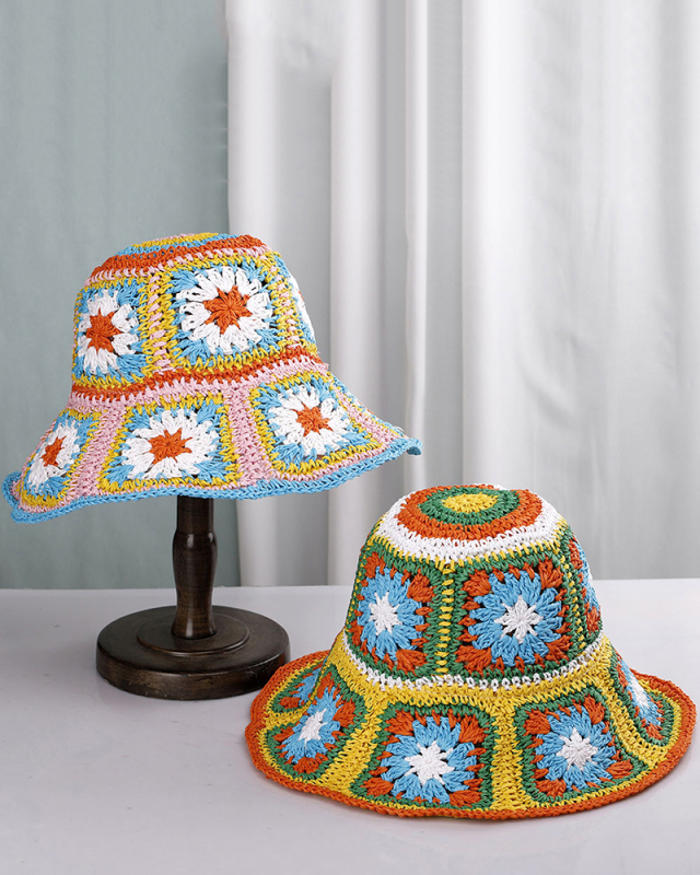 Bohemian Wind Papyrus Large Shade Fisherman's Hat Travel Sunblock Sun Hat Beach Straw Hat Wholesale Folding