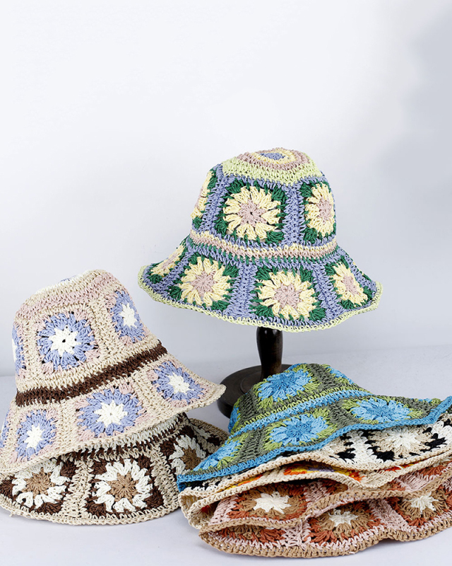 Bohemian Wind Papyrus Large Shade Fisherman's Hat Travel Sunblock Sun Hat Beach Straw Hat Wholesale Folding