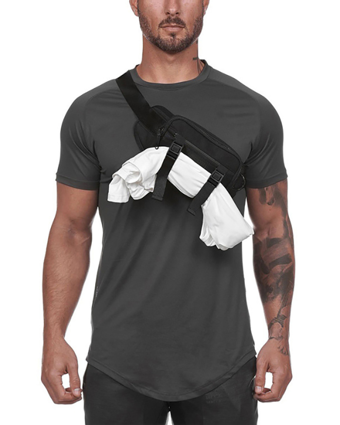 Tactical Crossbody Bag Multi-Functional Storage Close-Fitting Shoulder Bag Men's Outdoor Running Chest Bag Mobile Phone Bag