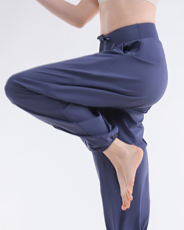 Ice Silk Thin Breathable Summer Loose Sports Trousers Pants Pink Blue Gray Black S-XL