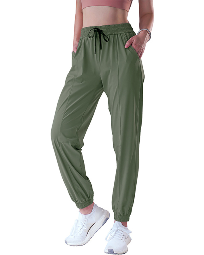Summer Thin Loose Side Pocket Quick Dry Sports Running Joggers Pants S-XL
