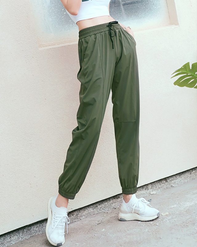 Summer Thin Loose Side Pocket Quick Dry Sports Running Joggers Pants S-XL