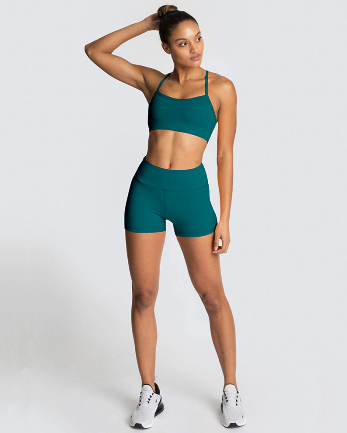 Summer New Color Women Adjust Strap Bra Shorts Sets Yoga Two-piece Sets XS-L