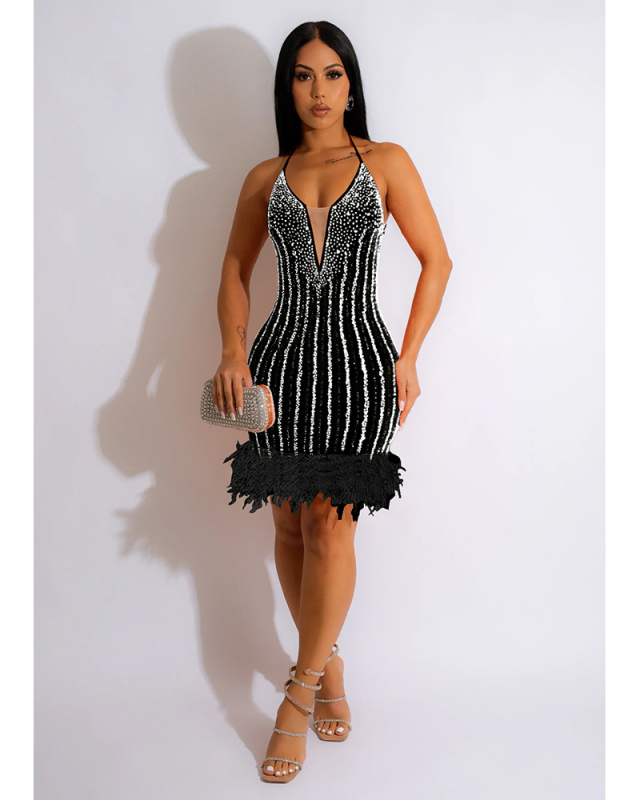 Sequin Women Sleeveless Party Dress