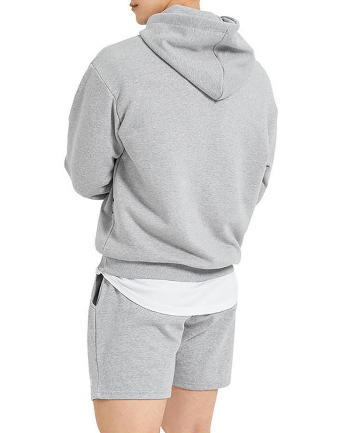 Long Sleeve Hoodies Pocket Pullover Solid Color Men's Sweatshirt Black Light Gray Blue Apricot Army Green M-3XL
