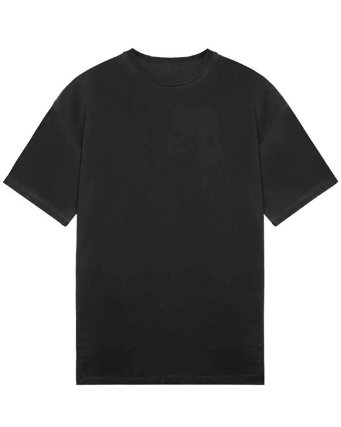 Men's Short Sleeve Loose O Neck Solid Color Basic T-shirt Gray Khaki Black  Beige Navy Blue M-3XL