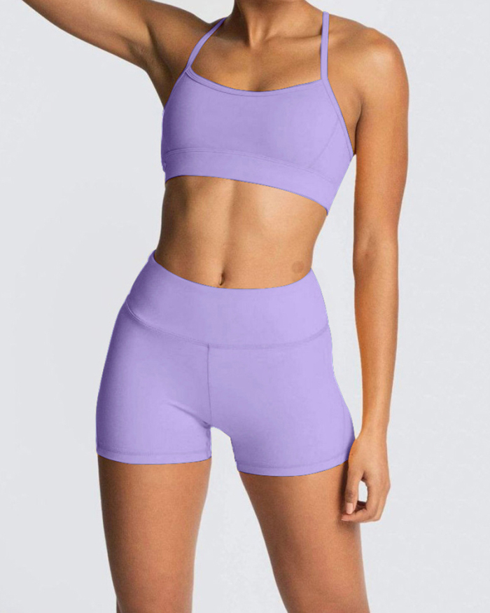 Summer New Color Women Adjust Strap Bra Shorts Sets Yoga Two-piece Sets XS-L
