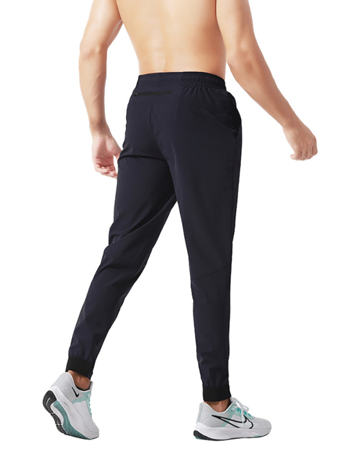 New Running Fitness Training Quickly Dry Long Pants Black Gray Navy Blue S-2XL