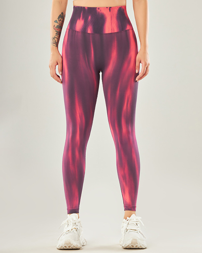 Aurora Printing Seamless Tie Dye High Waist Yoga Pants Leggings S-L