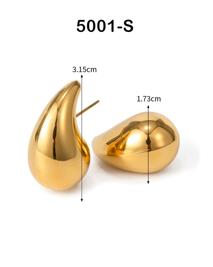 High Design Sense 18K Gold Chubby Drop Earrings Women's Fashion Geometric Earrings