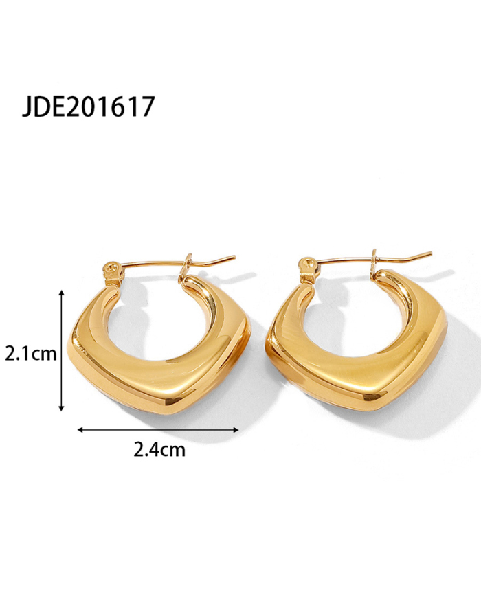 Hot Sale Geometric Premium Retro Earrings French Style Light Luxury Titanium Hollow Stainless Steel Earrings