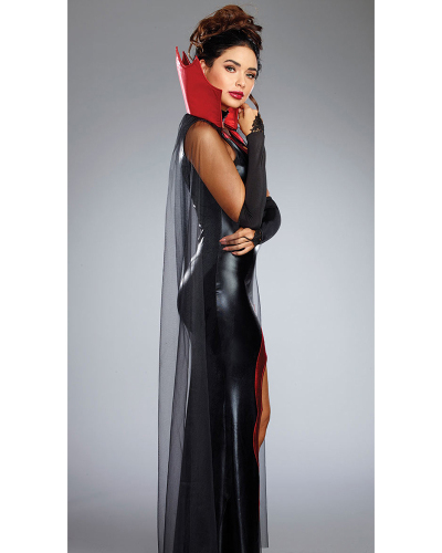 Halloween Witch Costume Patent Leather Prom Magic Vampire Woman Demon Costume