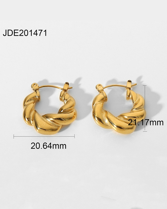 Popular 18k Gold Plated Stainless Steel Hoop Earrings