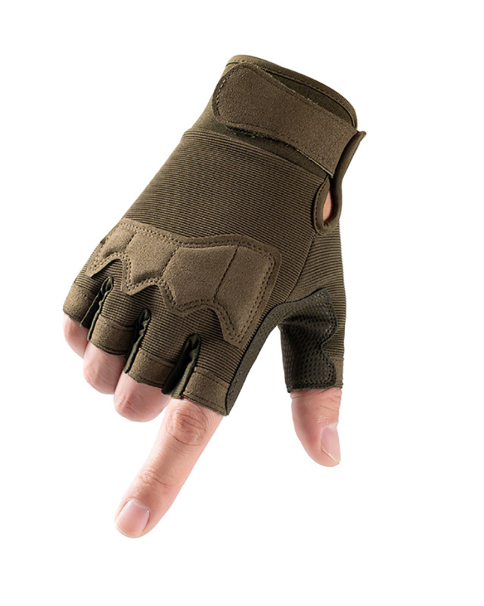 Fitness Gloves Half Finger Outdoor Sports Cycling Training Gloves Anti-Slip Wear Resistant Tactical Military Fan Protective Gloves