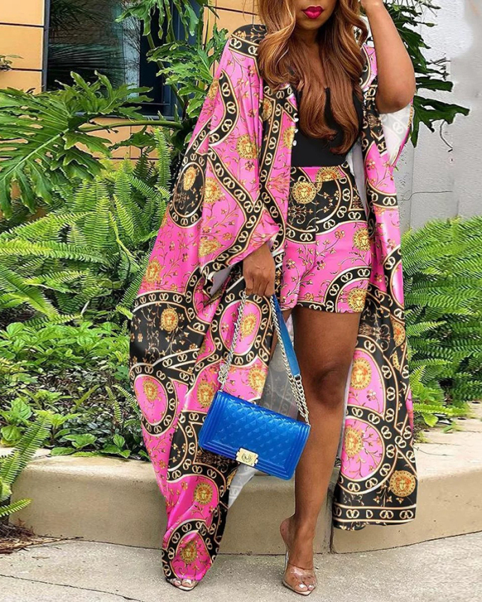 Floral Printed Women New Two Piece Short Set