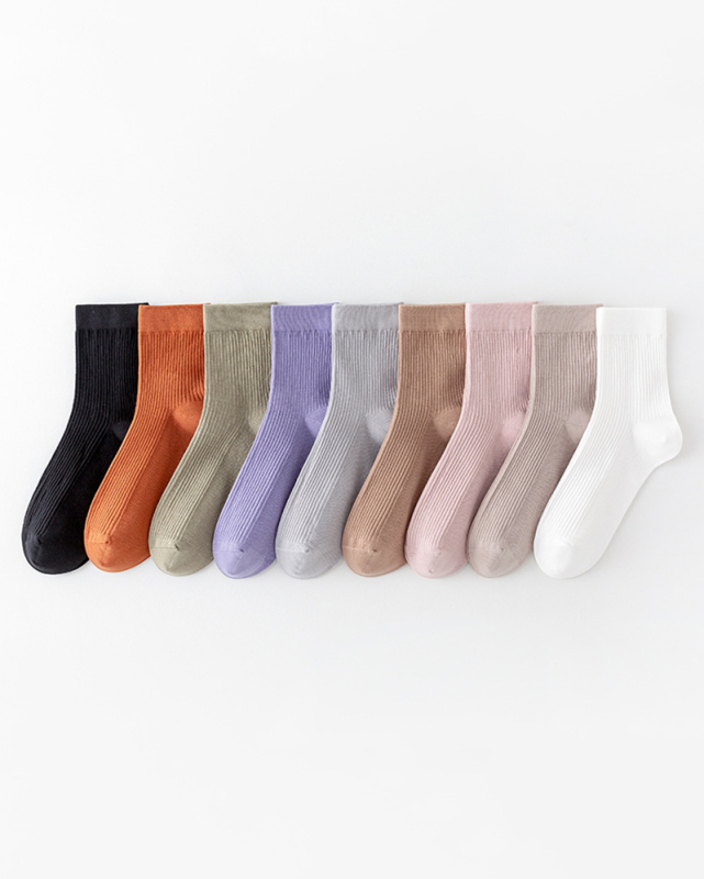 Solid Color Breathable Sports Socks