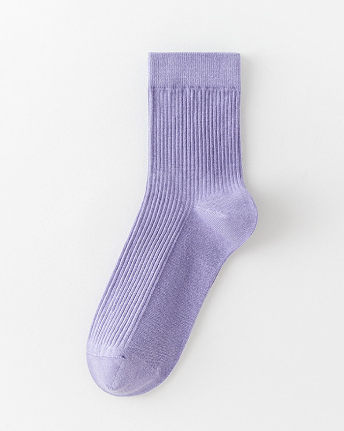 Solid Color Breathable Sports Socks