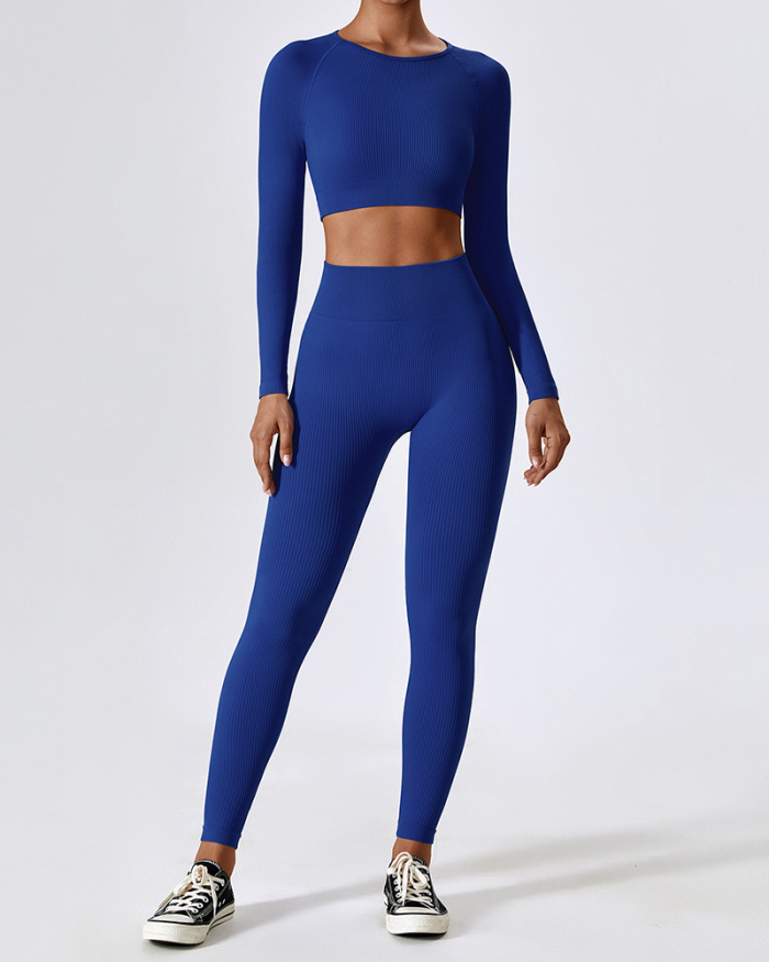 Popular Autumn Long Sleeve Tiffany Blue Pants Sports Sets Yoga Two-piece S-L