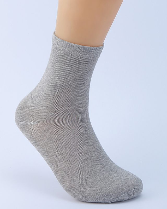 10 Pairs Men's Mid Breathable Solid Color Socks Black Gray White