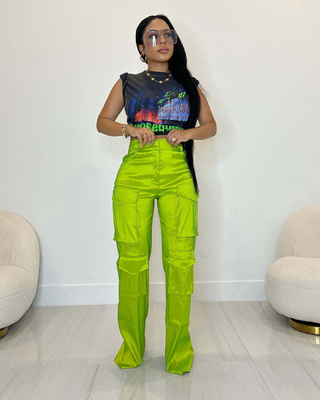 Elastic Women Bright Color Hot Long Pants S-XXL
