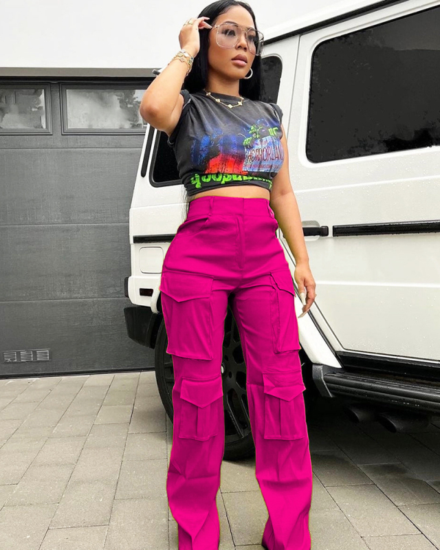 Elastic Women Bright Color Hot Long Pants S-XXL