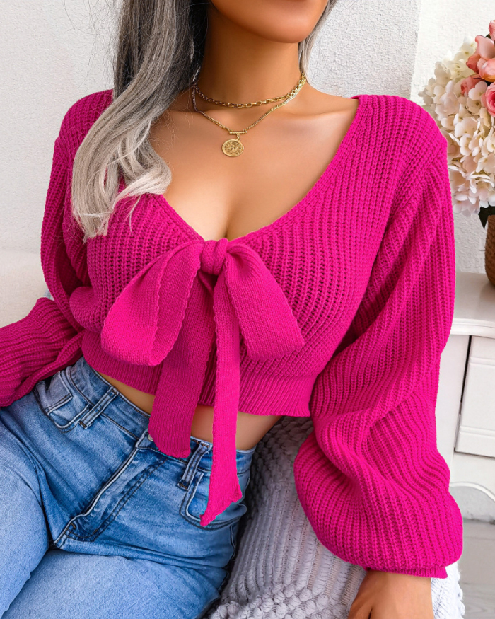 Knitted Short Cute Girl Fashion Sweater Tops