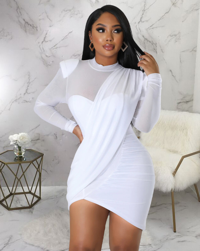 Long Sleeve Wholesale Women Autumn Short Causal Dress S-XXL