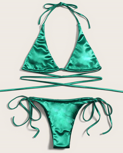 Green Hot Women Sexy Brazilian Bikini Set