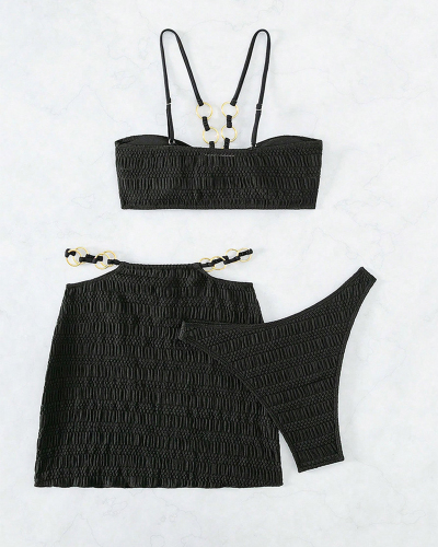 Black 3 Piece Set Women Wholesale Swimsuit S-XL
