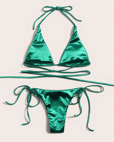 Green Hot Women Sexy Brazilian Bikini Set