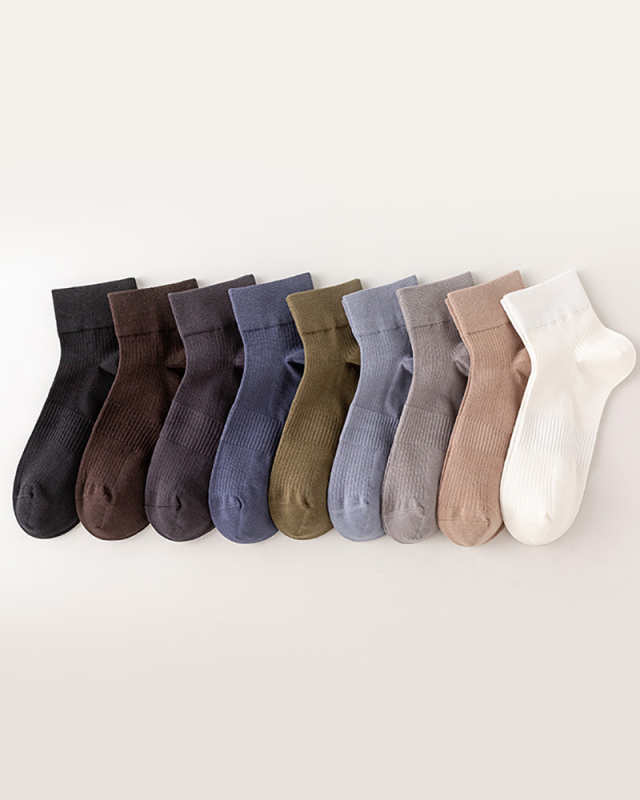 New Solid Color Short Men's Breathable Socks