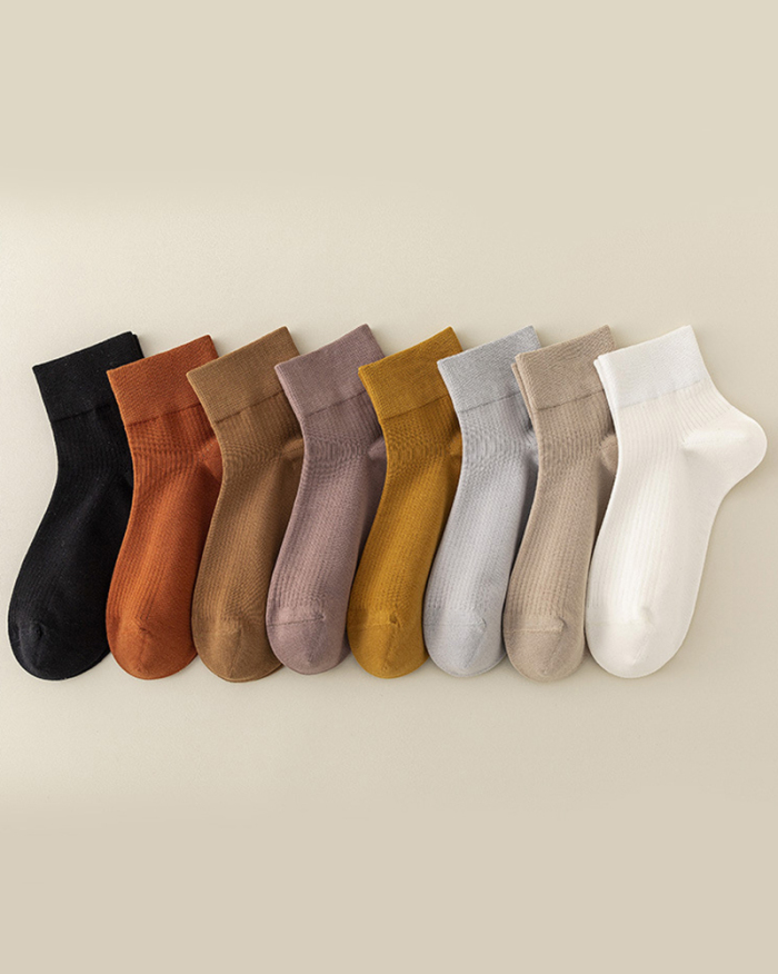 New Sports Socks Women Solid Color Basic Breathable Socks