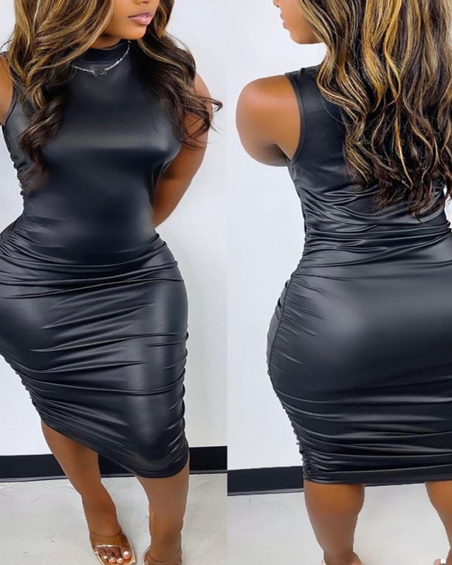 Women Sleeveless Knee Length Casual Dress S-2XL