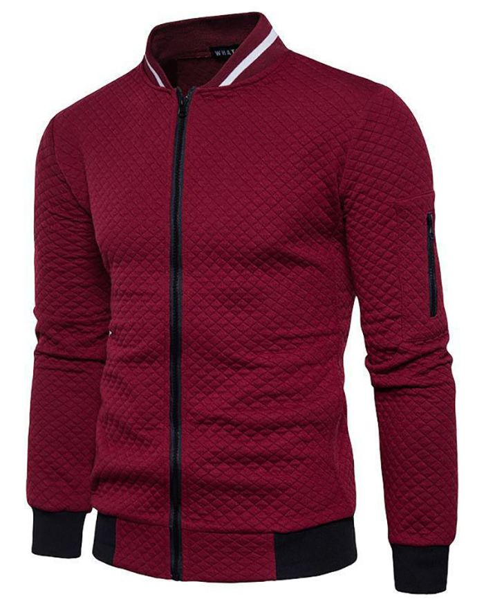 Men's Sports Casual Fashion Long Sleeve Outside Wear Coat White Gray Black Blue Wine Red S-3XL