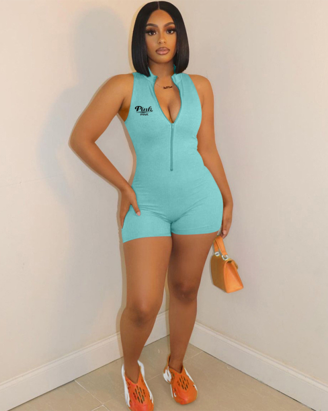 Sleeveless Women Summer Sporty Short Romper S-XXL