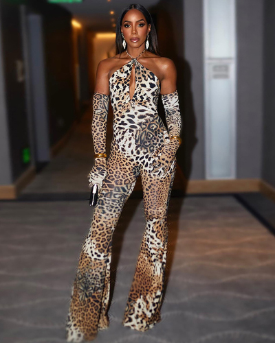Leopard Printed Women Tight Jumpsuit S-L without sleeve