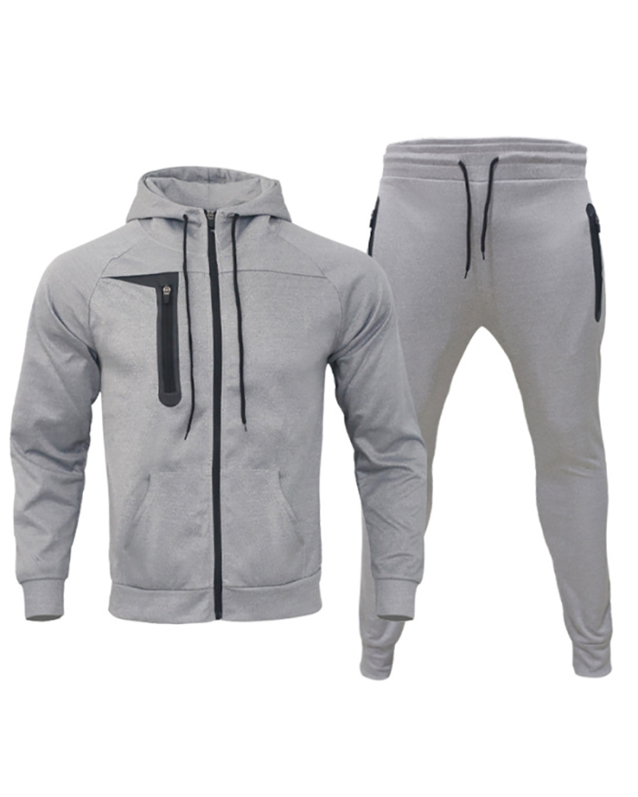 Men's Outside Running Climbing Sports Suits  Hoodies Coat Pants Sets Two-piece Outfit Red Gray Black Blue Khaki Yellow M-3XL