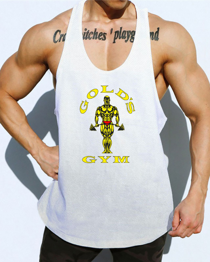 Men's Skinny Straps Quick Dry Sports Fitness Loose Sexy Sleeveless T-Shirt Muscle Training Jersey Vest M-2XL