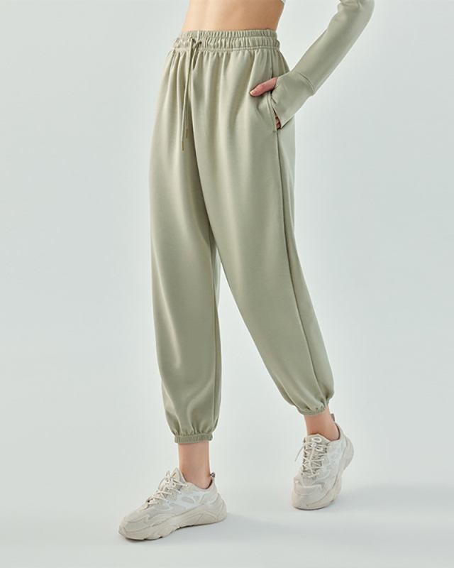 Women Breathable Loose Long Pants Sports Quick Dry Trousers Beige Green Pink Black Gray S-XL